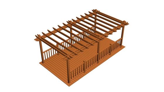 آلاچیق 2M 2.2M Wood Plastic WPC Pergola HDPE Composite Material Pergola